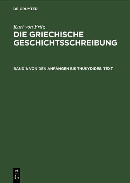 Produktbild: Von den Anf&auml;ngen bis Thukydides. Text