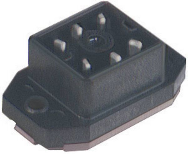 Produktbild: Aufbaustecker mit Flansch und L&ouml;tkontakten Schwarz GO 60 FAV M Pole:6 932 918-100-1 Hirschmann Inhalt: 1 St.