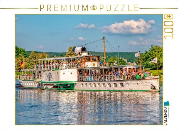 Produktbild: CALVENDO Puzzle Raddampfer auf der Elbe | 1000 Teile Lege-Gr&ouml;&szlig;e 64x48cm Foto-Puzzle f&uuml;r gl&uuml;ckliche Stunden