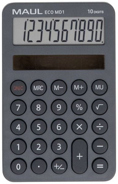 Maul ECO MD 1 Taschenrechner Grau Display (Stellen): 10 solarbetrieben (B x H x T) 76 x 120 x 13 mm