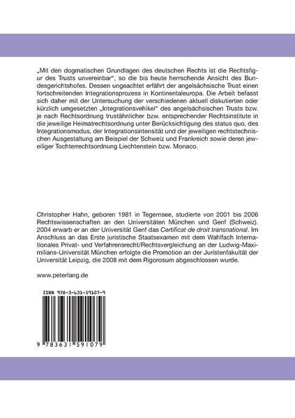 Produktbild: Integrationsstufen des angels&auml;chsischen Trusts innerhalb der Heimatrechtsordnung am Beispiel der Schweiz, Frankreich sowie Liechtenstein und Monaco