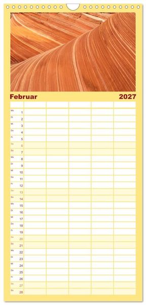Produktbild: Familienplaner 2027 - Paria Canyon - The Wave Naturwunder mit 5 Spalten (Wandkalender, 21 x 45 cm) CALVENDO
