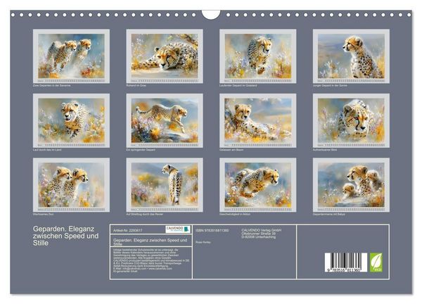 Produktbild: Geparden. Eleganz zwischen Speed und Stille (Wandkalender 2027 DIN A3 quer), CALVENDO Monatskalender
