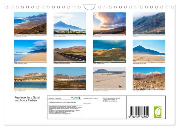 Produktbild: Fuerteventura Sand und bunte Farben (Wandkalender 2026 DIN A4 quer), CALVENDO Monatskalender