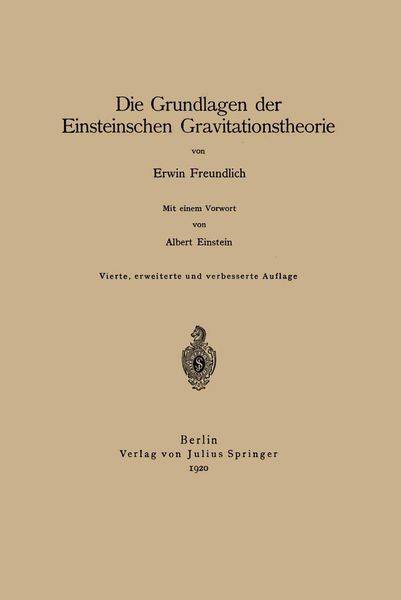 Produktbild: Die Grundlagen der Einsteinschen Gravitationstheorie