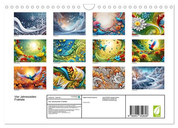 Produktbild: Vier Jahreszeiten Fraktale (Wandkalender 2026 DIN A4 quer), CALVENDO Monatskalender