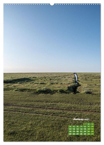 Produktbild: Westerhever - Wattwanderung in den Sonnenuntergang (hochwertiger Premium Wandkalender 2027 DIN A2 hoch), Kunstdruck in Hochglanz