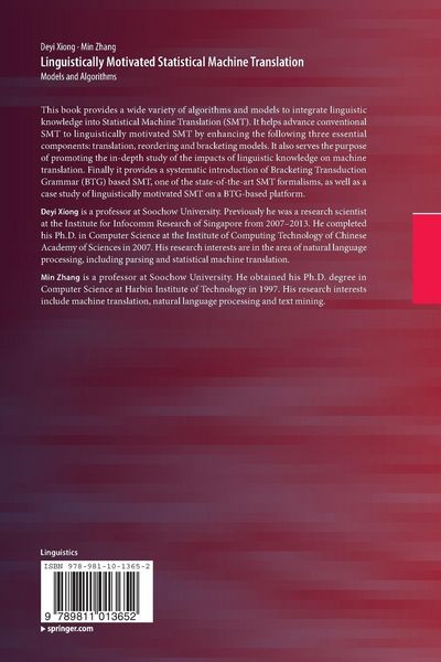 Produktbild: Linguistically Motivated Statistical Machine Translation