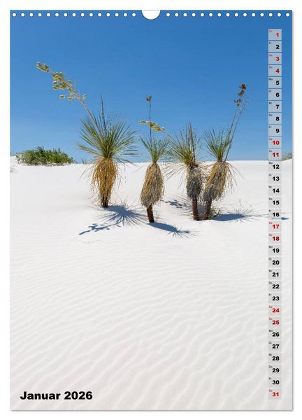 Produktbild: WHITE SANDS NATIONAL MONUMENT W&uuml;stenimpressionen (Wandkalender 2026 DIN A3 hoch), CALVENDO Monatskalender