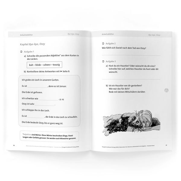 Produktbild: Krummer Hund &ndash; Juliane Pickel &ndash; Materialien f&uuml;r inklusive Lekt&uuml;rearbeit mit Aufgaben &ndash; Lehrerheft