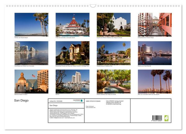 Produktbild: San Diego (Wandkalender 2026 DIN A2 quer), CALVENDO Monatskalender