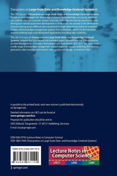 Produktbild: Transactions on Large-Scale Data- and Knowledge-Centered Systems LI