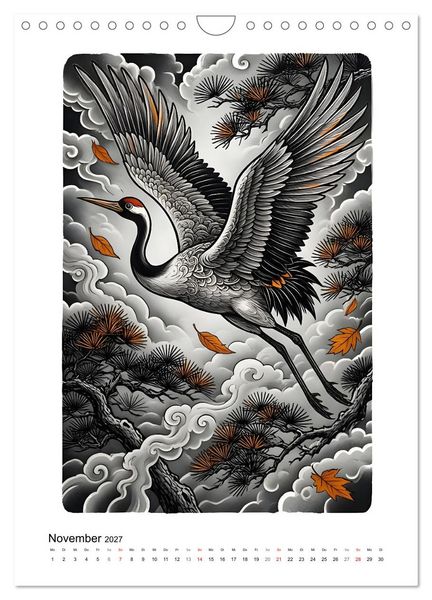 Produktbild: Irezumi - Japans Seele in zwei Farben (Wandkalender 2027 DIN A4 hoch), CALVENDO Monatskalender