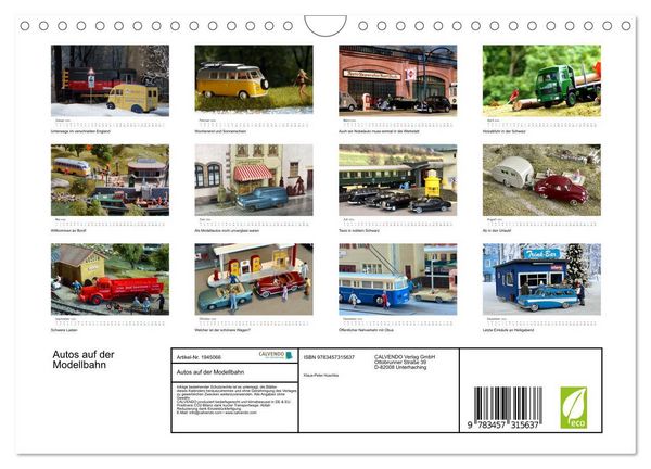 Produktbild: Autos auf der Modellbahn (Wandkalender 2026 DIN A4 quer), CALVENDO Monatskalender