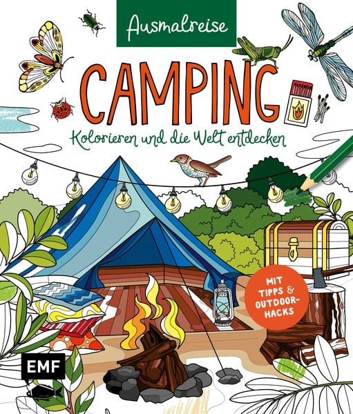 Ausmalreise Camping, Taschenbuch von , Edition Michael Fischer / EMF Verlag, 9783745924244
