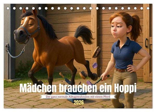 Produktbild: M&auml;dchen brauchen ein Hoppi (Tischkalender 2026 DIN A5 quer), CALVENDO Monatskalender