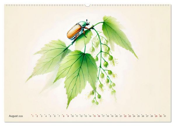 Produktbild: Zen der Natur - Pflanzen und Insekten im Stile der Tuschmalerei (hochwertiger Premium Wandkalender 2026 DIN A2 quer), Kunstdruck in Hochglanz
