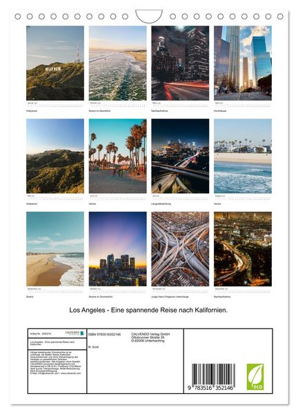 Produktbild: Los Angeles - Eine spannende Reise nach Kalifornien. (Wandkalender 2026 DIN A4 hoch), CALVENDO Monatskalender