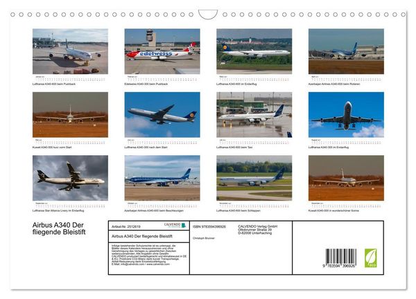 Produktbild: Airbus A340 Der fliegende Bleistift (Wandkalender 2027 DIN A3 quer), CALVENDO Monatskalender