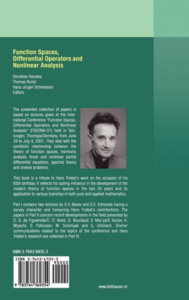 Produktbild: Function Spaces, Differential Operators and Nonlinear Analysis