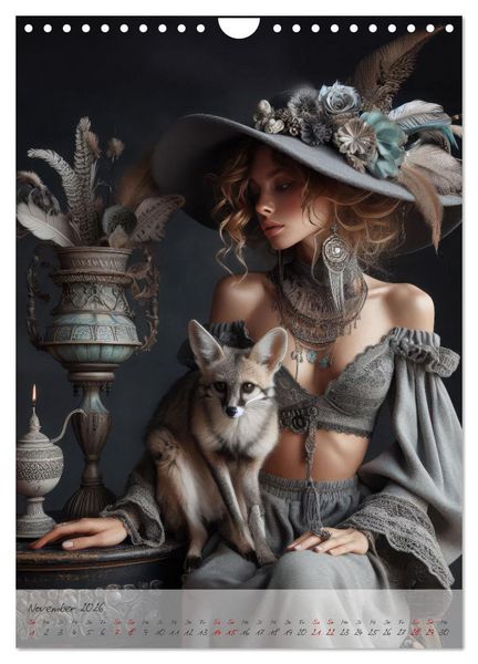 Produktbild: Eleganz der Exotik - Femme Fatale im Boh&egrave;me-Chic mit tierischen Begleitern (Wandkalender 2026 DIN A4 hoch), CALVENDO Monatskalender