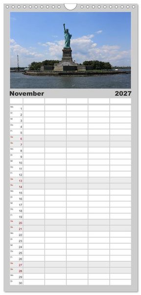 Produktbild: Familienplaner 2027 - New York City mit 5 Spalten (Wandkalender, 21 x 45 cm) CALVENDO