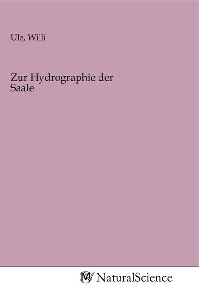 Produktbild: Zur Hydrographie der Saale
