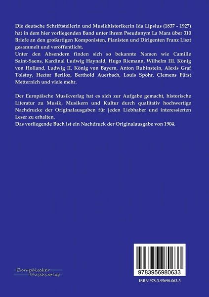 Produktbild: Briefe hervorragender Zeitgenossen an Franz Liszt