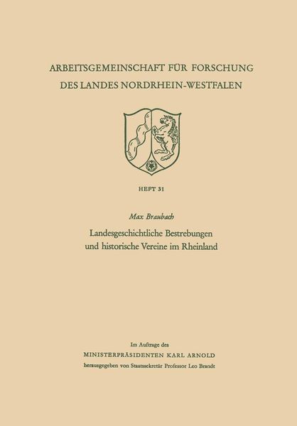 Produktbild: Landesgeschichtliche Bestrebungen und historische Vereine im Rheinland