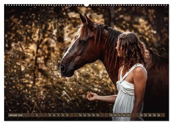 Produktbild: Seelengl&uuml;ck Kalender - Pferde - Charakter, St&auml;rke, Weisheit (Wandkalender 2026 DIN A2 quer), CALVENDO Monatskalender