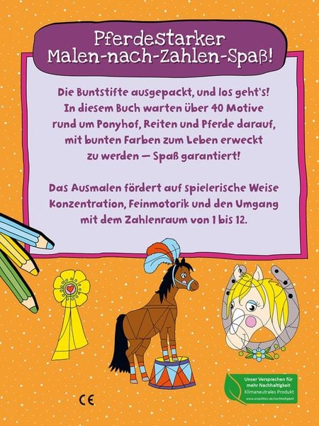 Produktbild: Mein dickes Malen-nach-Zahlen-Buch &ndash; Pferde und Ponys