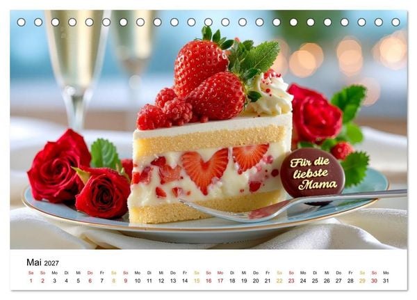 Produktbild: Lieblingskuchen - S&uuml;&szlig;e Augenblicke (Tischkalender 2027 DIN A5 quer), CALVENDO Monatskalender