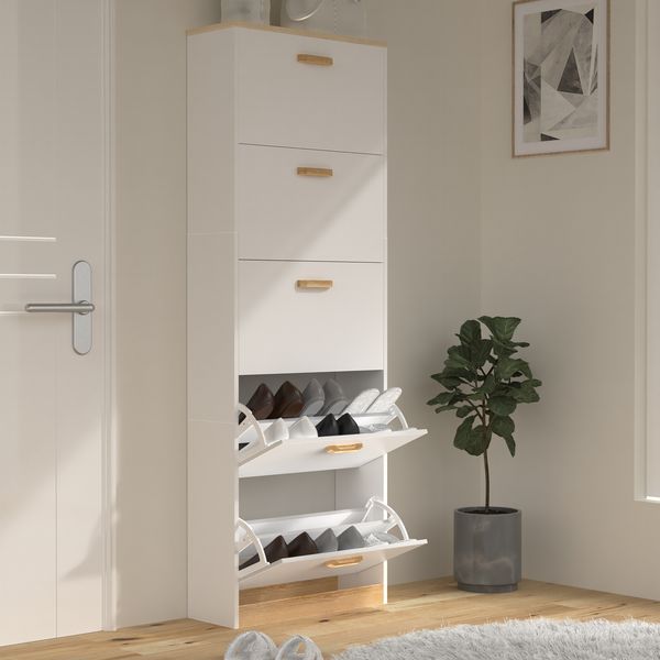 Produktbild: Holz Schuhregal Schuhschrank Schuhkipper Halom XL
