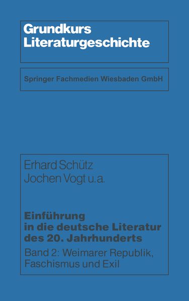 Produktbild: Einf&uuml;hrung in die deutsche Literatur des 20. Jahrhunderts