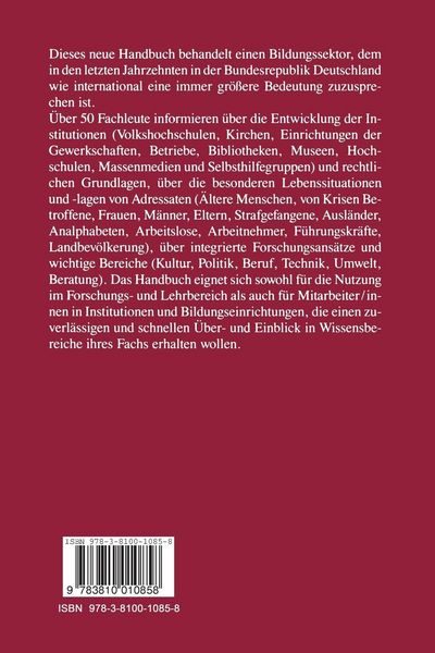 Produktbild: Handbuch Erwachsenenbildung/Weiterbildung