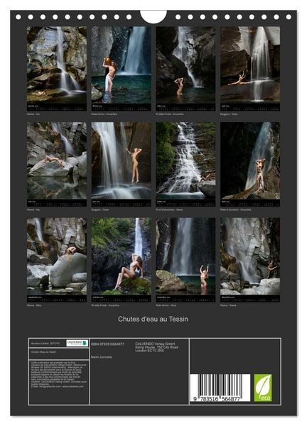 Produktbild: Chutes d'eau au Tessin (Calendrier mural 2026 DIN A4 horizontal), CALVENDO calendrier mensuel