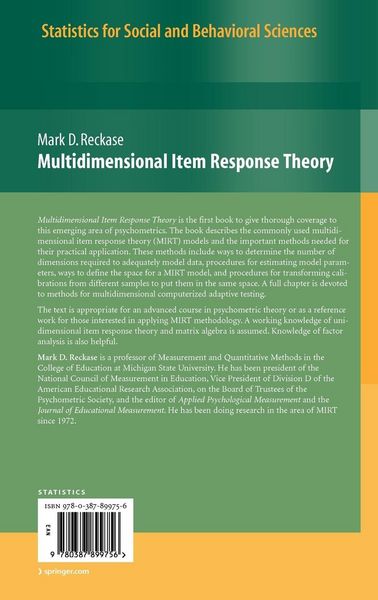 Produktbild: Multidimensional Item Response Theory