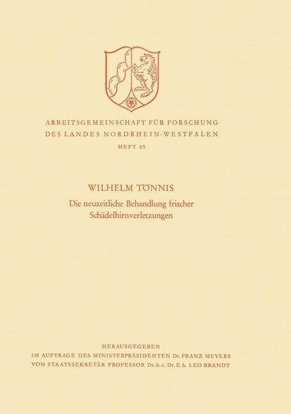 Produktbild: Die neuzeitliche Behandlung frischer Sch&auml;delhirnverletzungen