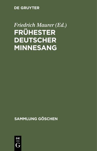 Produktbild: Fr&uuml;hester deutscher Minnesang
