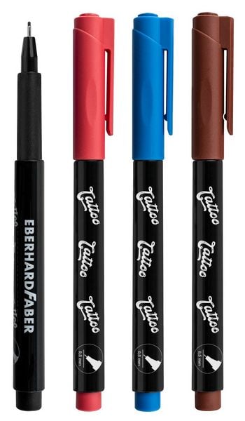 Produktbild: Ebehard Faber Marker Tattoostifte Set One Line 4er Set