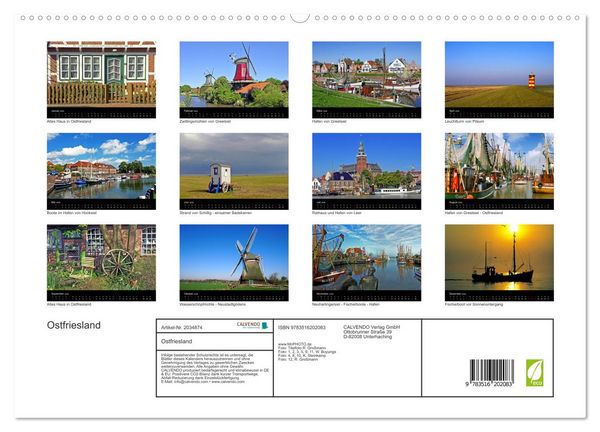 Produktbild: Ostfriesland (hochwertiger Premium Wandkalender 2026 DIN A2 quer), Kunstdruck in Hochglanz