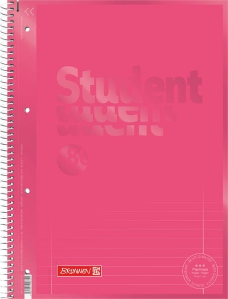 Produktbild: Brunnen Collegeblock Premium Student Colour Code &brvbar; A4, Lineatur 27, 80 Blatt, tulip