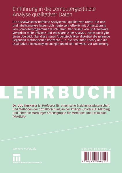 Produktbild: Einf&uuml;hrung in die computergest&uuml;tzte Analyse qualitativer Daten