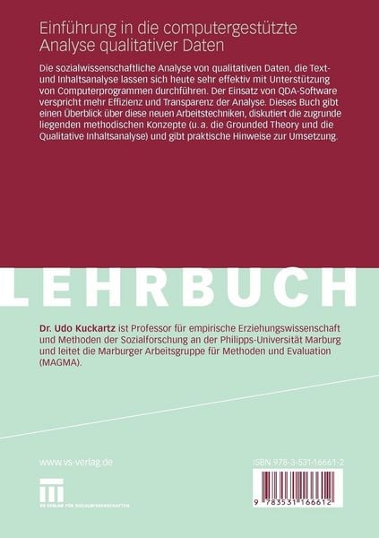 Produktbild: Einf&uuml;hrung in die computergest&uuml;tzte Analyse qualitativer Daten