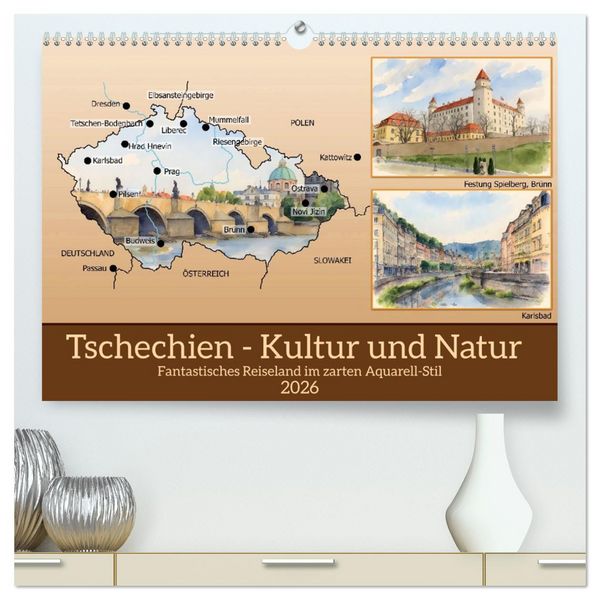 Produktbild: Tschechien - Kultur und Natur (hochwertiger Premium Wandkalender 2026 DIN A2 quer), Kunstdruck in Hochglanz