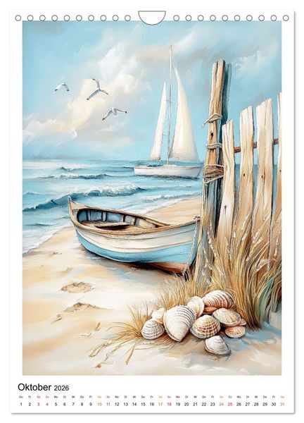 Produktbild: Maritimes Vergn&uuml;gen am Strand (Wandkalender 2026 DIN A4 hoch), CALVENDO Monatskalender