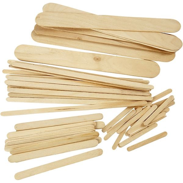 Produktbild: Creativ Company Eisstiele, L 5,5+11,5+19+20 cm, B 6+10+25 mm, Natur, 4250 Stk