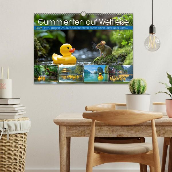 Produktbild: Gummienten auf Weltreise (Wandkalender 2026 DIN A3 quer), CALVENDO Monatskalender
