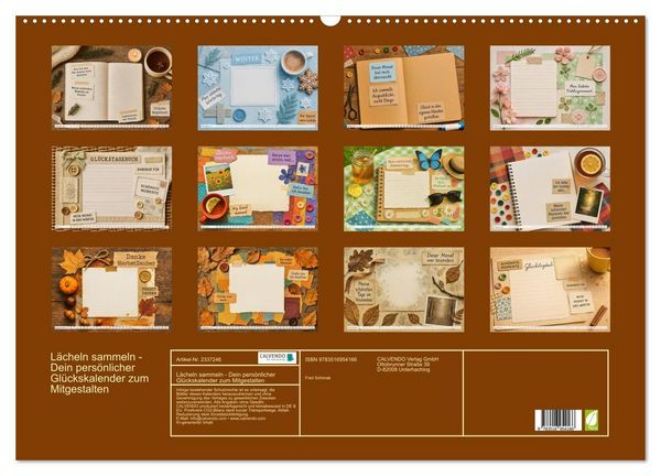 Produktbild: L&auml;cheln sammeln - Dein pers&ouml;nlicher Gl&uuml;ckskalender zum Mitgestalten (Wandkalender 2027 DIN A2 quer), CALVENDO Monatskalender