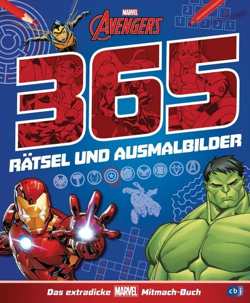 Produktbild: MARVEL Avengers 365 R&auml;tsel und Ausmalbilder - Das extradicke MARVEL-Mitmach-Buch